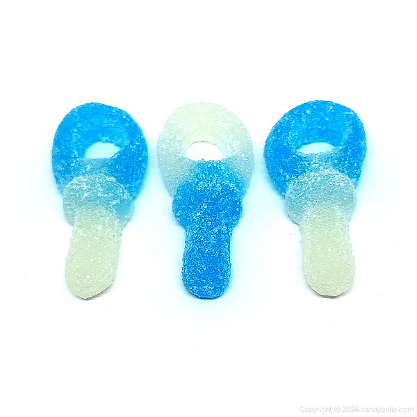 Tétine sucrée bleu et blanc
